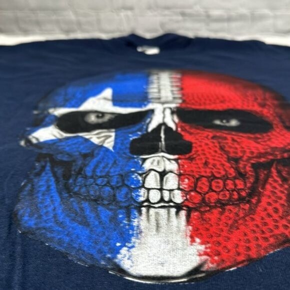 Texan Skull Tee T-Shirt size XL Navy Red NWOT New Without Tags - Picture 10 of 16